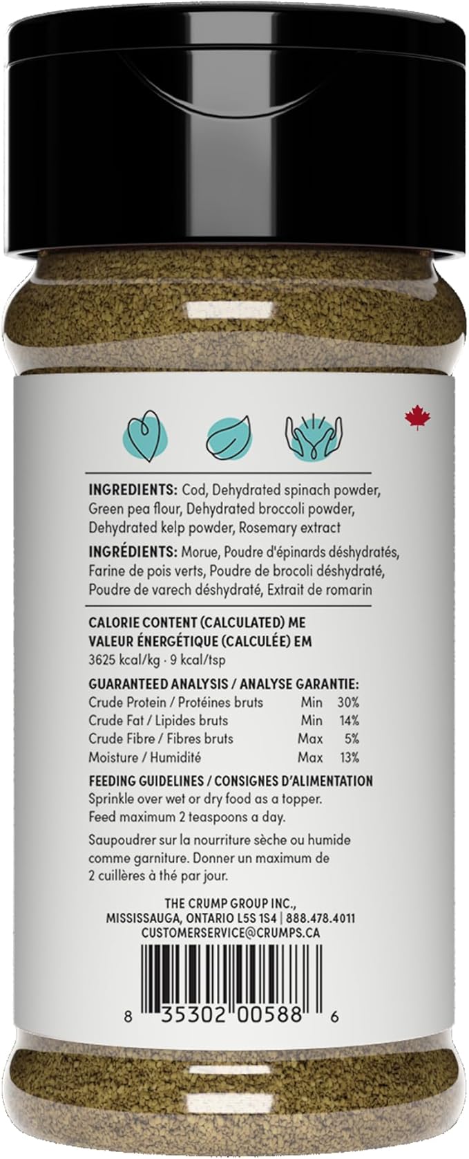 CRUMPS NATURALS Fish + Superfood Greens 3.88oz, Dog Treats, Sprinkles, Topper