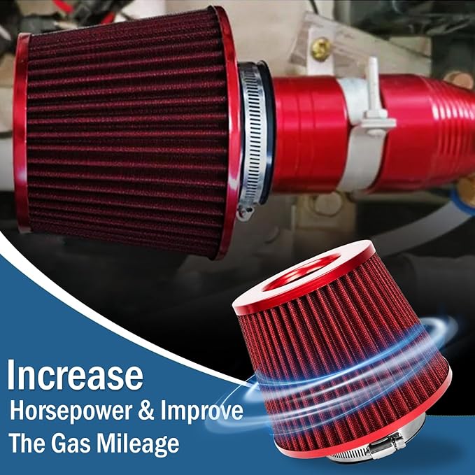 Universal Clamp-On Air Intake Filter, High Performance, Washable Filter