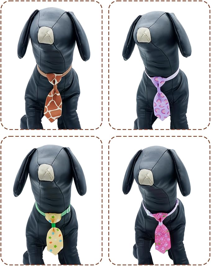 PET SHOW 50 Pack Small Dog Ties Bulk with Adjustable Collar Assorted Cute Neckties Puppy Bowties for Party Holiday Wedding Cats Neck Attachment Pet Grooming Accessories