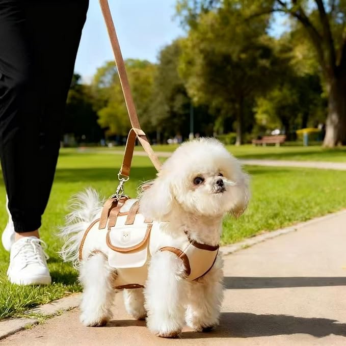 Portable Small Dog & Cat Pet Carrier Sling & Backpack for Small Dogs & Cats & Puppy, Dog & Pet Purse Bag Carrier Sling for Small Dogs with Dog Traction Leash, Crossbody Sling Carriers (Orange L)