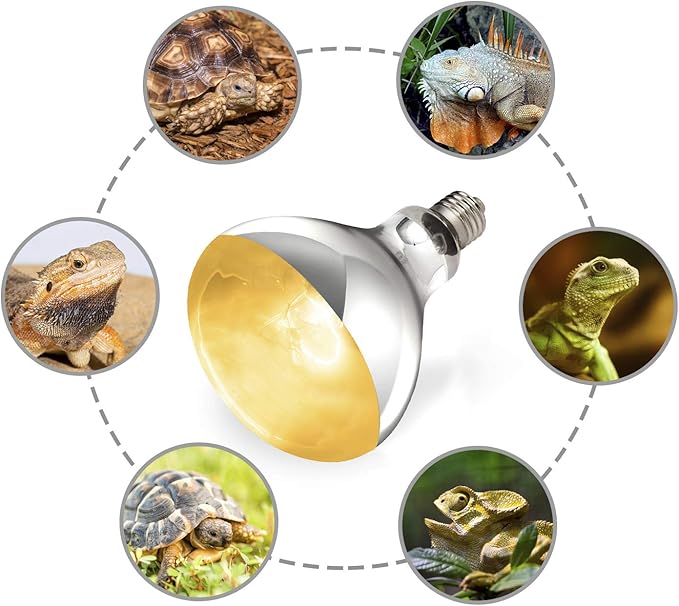 REPTI ZOO 125W Reptile Heat Lamp - Full Spectrum UVA UVB Sun Lamp - Self-Ballasted Vapor Basking Spot Lamp/Bulb/Light for Reptiles and Amphibians