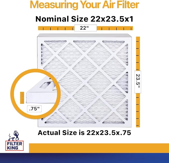 Filter King 22x23.5x1 Air Filter | 12-PACK | MERV 13 HVAC Pleated A/C Furnace