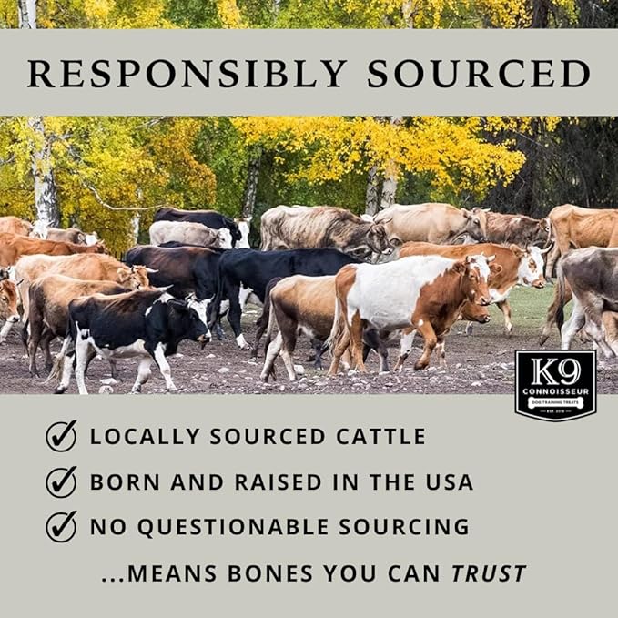 K9 Connoisseur Beef Marrow Dog Bones for Small Breed Dogs USA Made Natural Long Lasting Single Ingredient Doggie Delight Filled Bone Slice Chew Treat Best for Dogs Or Puppies Upto 15 Pounds - 3 Pack