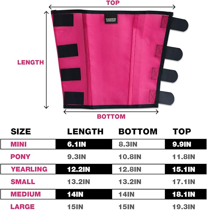 Harrison Howard Loose Fitting Fly Boots UV-Protective Extra Tough Mesh Ventilated Four Fasteners Stay-on Design Protect Horse Legs & Stomp-Reducing Set of 4 Magenta Large