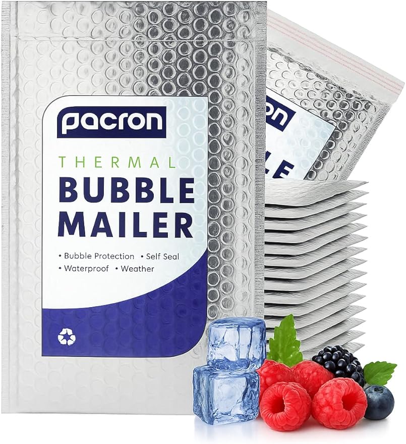 500-Pack Insulated Silver Thermal Bubble Mailers 10 x 11 - Waterproof Metallic Foil Self-Sealing Padded Envelopes for Cold Shipping, Perishables, Food, Cosmetics, Pharmaceuticals