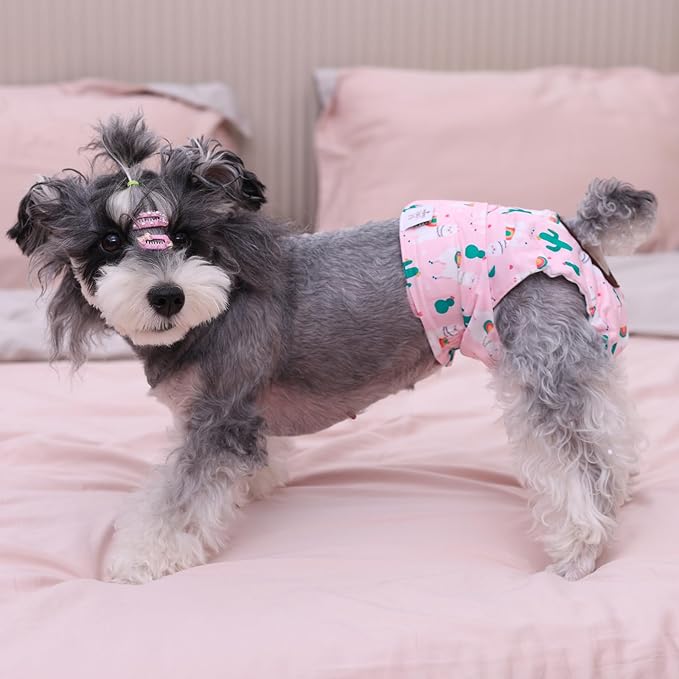 CuteBone Dog Diapers Female Washable Small Medium Large 3 Pack Reusable Doggie Diapers Puppy Period Pants for Doggy Heat Cycle Peeing D31XS