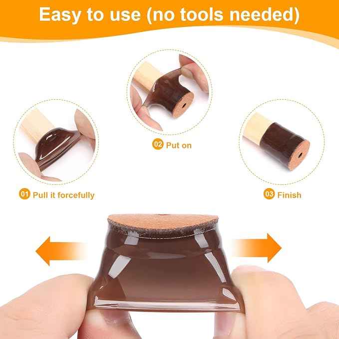 CHUNZEXI 16 Pack Extra Small Chair Leg Floor Protectors