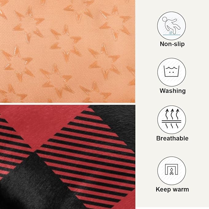 Pet Bed Red and Black Buffalo Plaid Christmas Dog Bed Mat Absorbing Non Slip Pad Pet Sleeping Mat for Small, Medium, and Large Dogs Puppy Cat 36 in x 24 in
