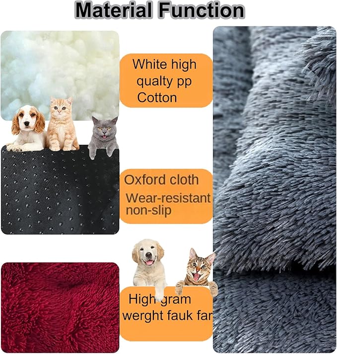 Dog Crate Mat, Dog Bed for Large Dogs, Comfy Fluffy Kennel Pad Anti-Slip for Dog beds & Furniture, Quilted Dog Bed for Pets for Medium/Small Dogs Cats (Color : Red, Size : 36x25)