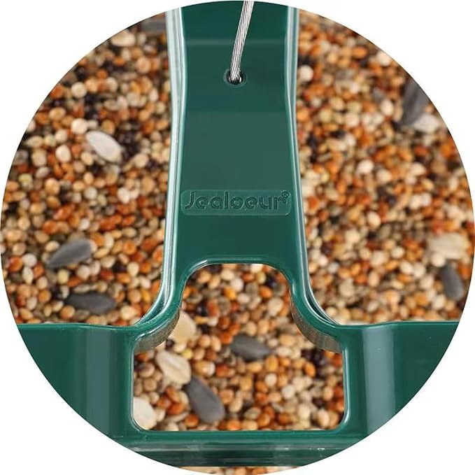 Bird Feeders for Outdoors Hanging Bird Feeder Wild Birds Seed, Green 2 Pack B