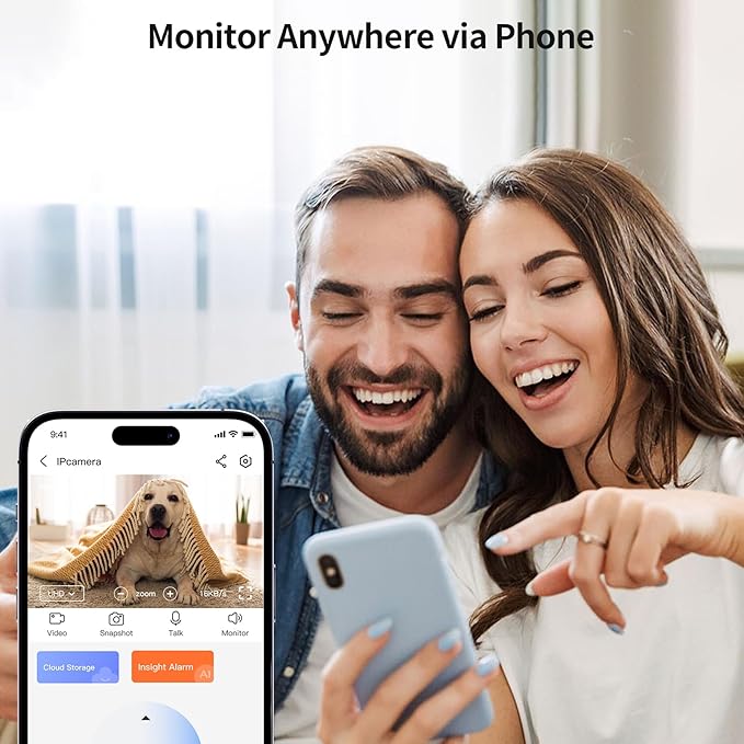 Wireless Indoor Security Camera,1080 HD Pet Camera,360° Home Cameras,Motion Detection, 2-Way Audio, Night Vision, Cloud & SD Card Storage、WiFi-2.4G