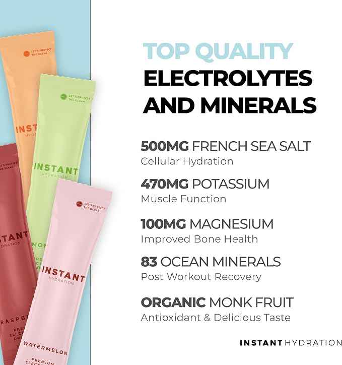 Instant Hydration Electrolytes Powder Packets