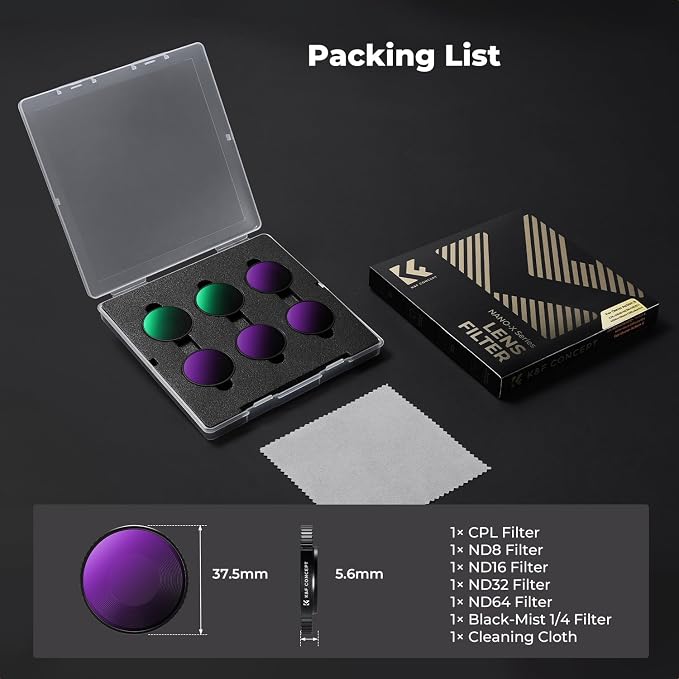 K&F CONCEPT 6Pack HD Filter Kit Compatible
