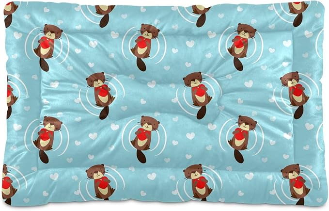 Pet Bed Cute Beaver Dog Bed Mat Absorbing Non Slip Pad Pet Sleeping Mat for Small, Medium, and Large Dogs Puppy Cat 36 in x 24 in