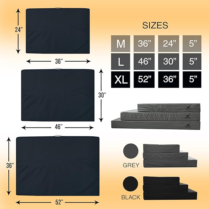 Elevated Dog Bed | Orthopedic Memory Foam | Large and Medium Dogs | Removable and Washable Cover | Waterproof Liner | Extra Large Gray