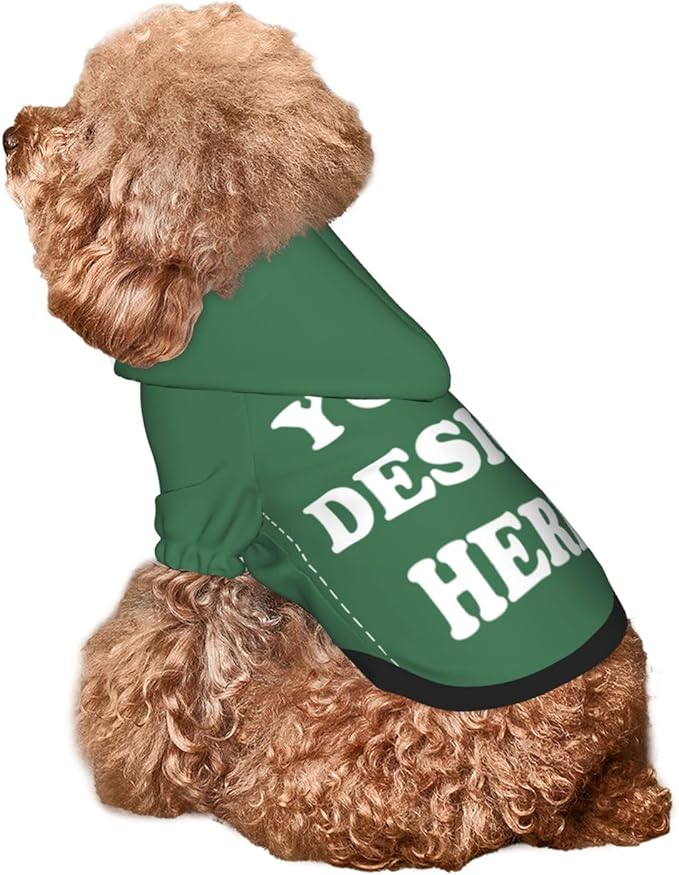 Personalized Dog Hoodie, Custom Dog Costumes for Small Dogs, Holiday Happy Dog Clothes Football Pet Shirt Sweater with Name Number for Girl/Boy Cats/Kitten, Green, XL