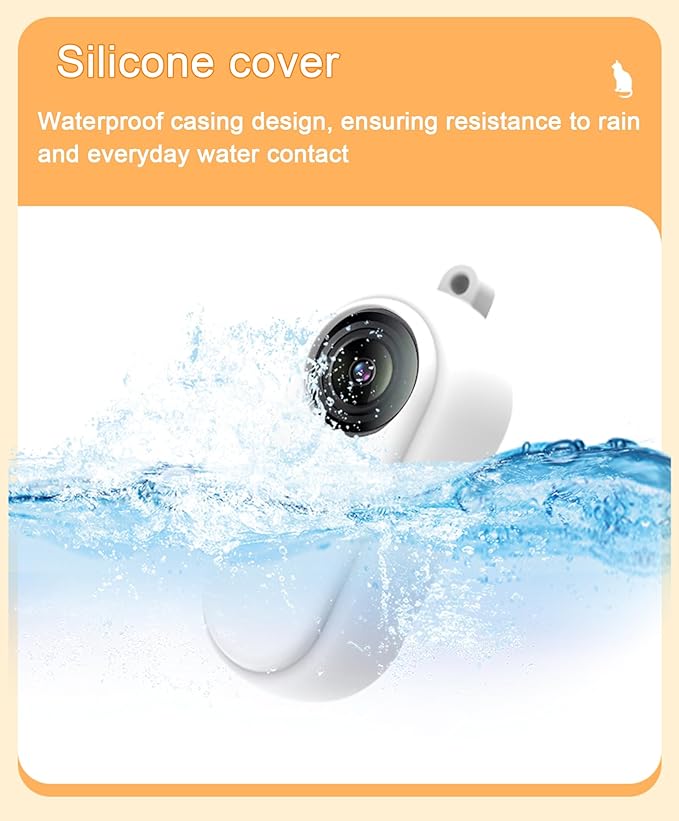HD 1080P Pet Camera Collar with Video Record, Wireless Mini Sport Cam Built in WiFi, Small Body Action Cameras for Pet Supplies/Cycling/Travel/Walking