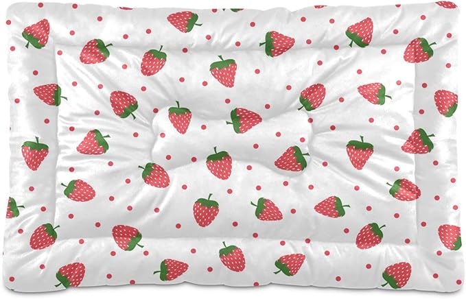 Pet Bed Strawberry Fruit Dog Bed Mat Absorbing Non Slip Pad Pet Sleeping Mat for Small, Medium, and Large Dogs Puppy Cat 36 in x 24 in