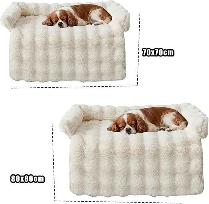 Dream Cloud Pet Sofa Bed, Dream Cloud Pet Sofa Bed Cover, Cozy Rabbit-Velvet Non-Slip Washable Fluffy Plush Pet Mat for Furniture Protection, Soft Couch Bed for Dogs & Cats (Gray, 70X70 CM)
