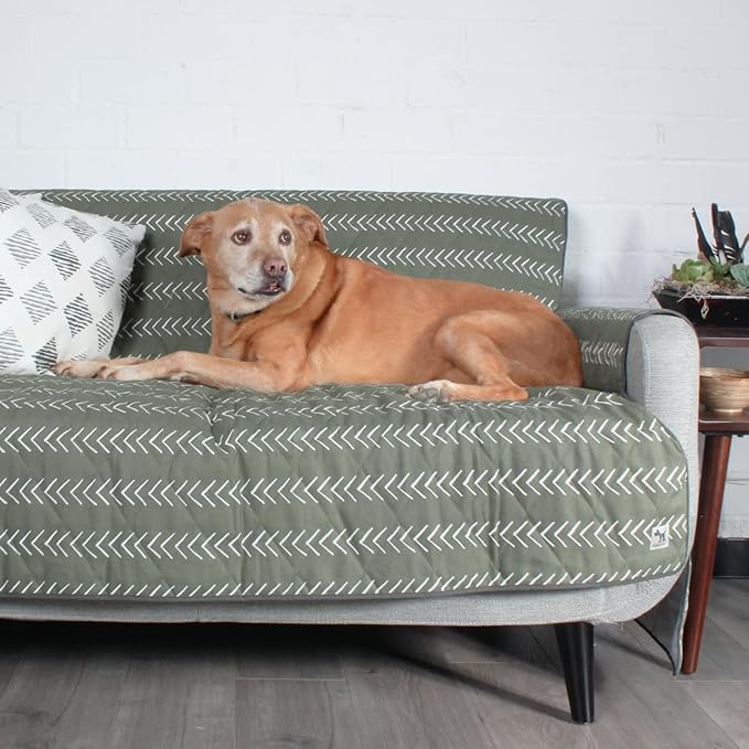 Molly Mutt 3-Seater Non-Slip Furniture Protector and Couch Cover for Dogs & Pets – Durable 100% Cotton Canvas and Non-Toxic Materials - 70” Wide x 78” Long