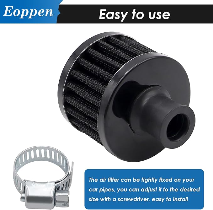 2Pcs 12mm Air Filter Mini Universal Vent Crankcase Cold Air Intake Breathe