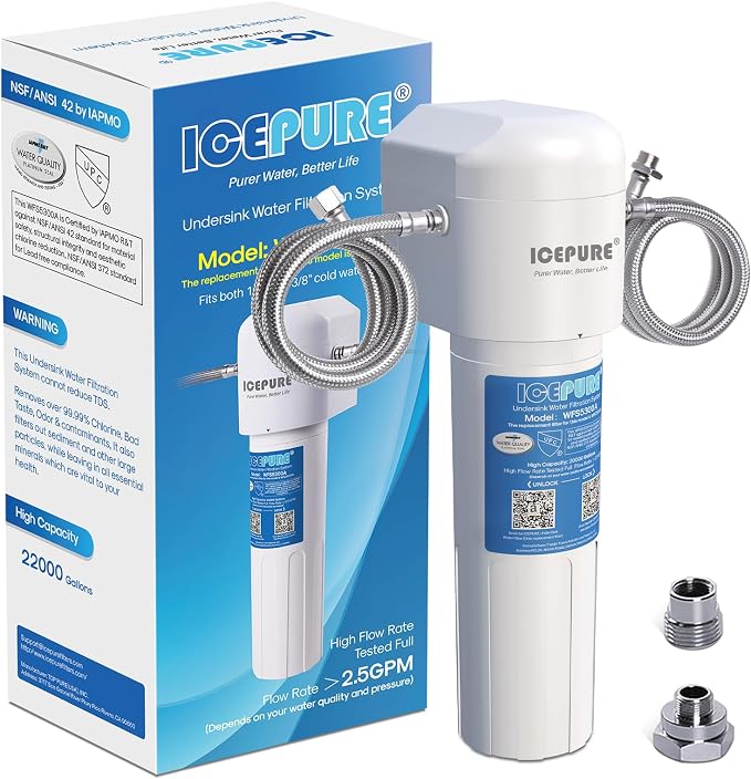 ICEPURE Under Sink Water Filter System, 3 Years or 22000 Gallons Ultra High