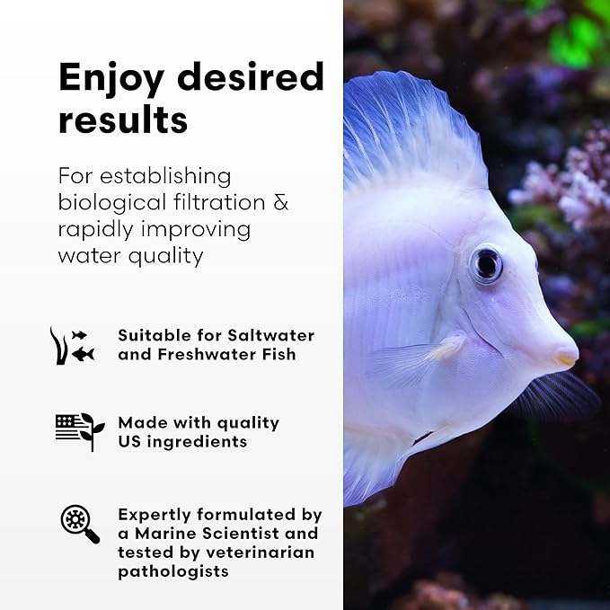 Brightwell Aquatics MicroBacter7 Complete Bioculture for Fish Tank or Aquarium - Populates Biological Filter Media for Saltwater and Freshwater Fish - Aquarium Water Treatments, 135.25 fl oz