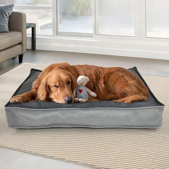 Dog Bed Cover, Comfortable and Quiet Dog Bed Covers for Pet Mat Bed,Washable Removable Cover，Faux Leather Pet Nest, 44" L x 32" W x 4" H，Cover Only