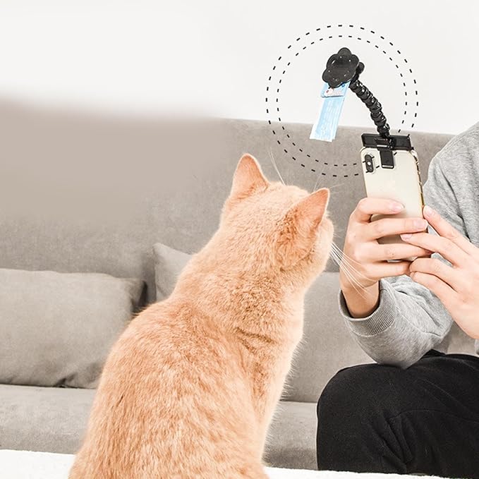 Dog Selfie Treat Clip, Rotatable Pet Selfie Stick Smartphone Attachment, Stable and Firm - Adjustable Angle, Versatile Use for Dogs and Cats