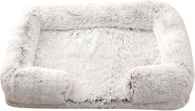 Dog Beds Large Sized dog Orthopedic, Sofa Dog Bed with Waterproof Lining and Nonskid Bottom, Rectangle Washable Dog Bed for Medium Small Dogs and Cats Comfortable ( Color : Brown , Size : 17 x 15" )