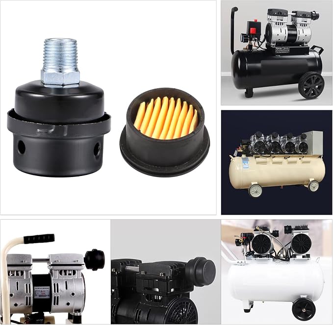 1/2" Thread Male Thread Diameter 20mm Air Compressor Silencer Filter, Thread