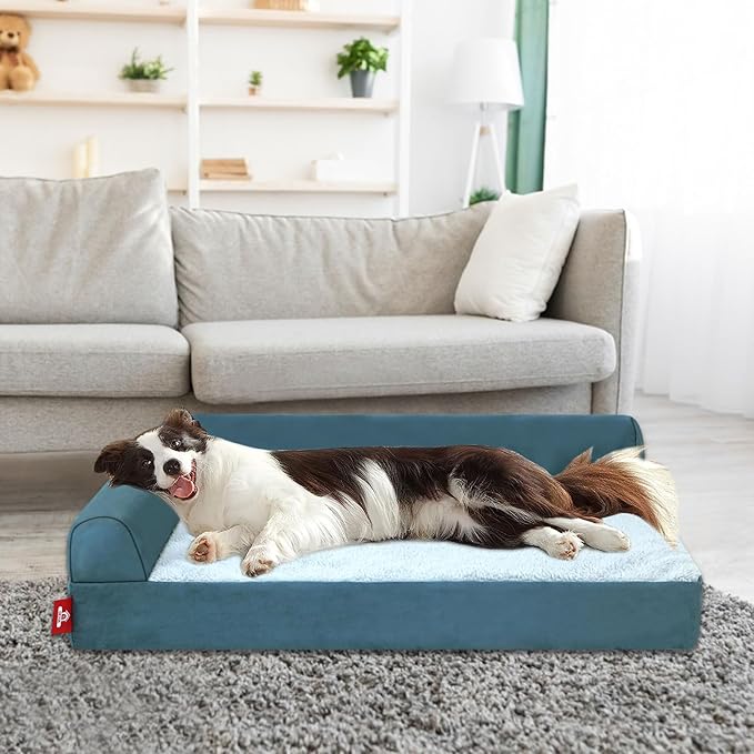 Dog Mattress for Large Dogs,Washable Comfortable Pet Beds with Removable Cushion&Nonskid Bottom,Sofa Couch Dog Bed Pillow Ultra Plush Mattress Pet Bed for Dogs Cats