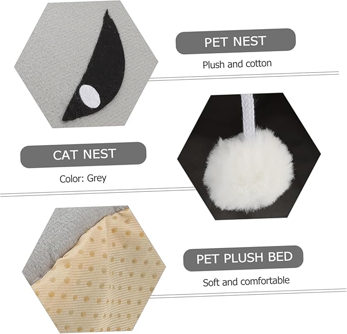 Sosoport Shark Design Pet Plush Bed House Nest Size s Grey for Dog Puppy Cat Soft Warm
