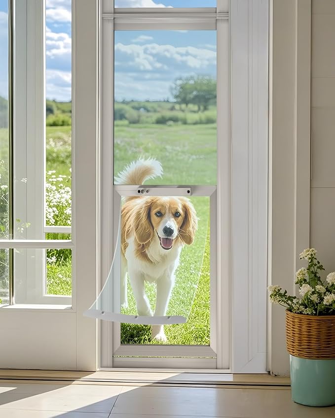 Doggy Door for Sliding Glass Doors Large Dog, Sliding Door Dog Door Insert - Adjustable Height 86.61" to 92.52", Pet/Cat/Dog Door for Sliding Glass Door, No Cut Required & Easy Set Up