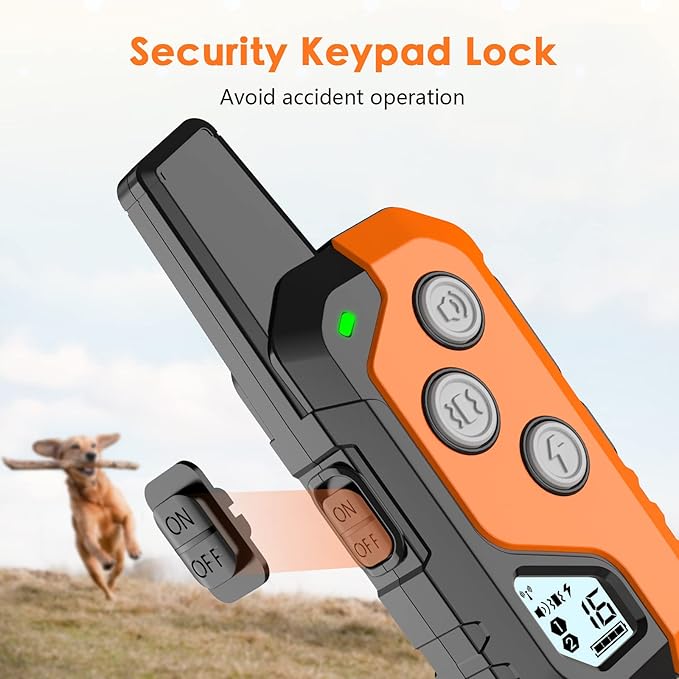 Shock Collar for Dogs, IP67 Waterproof Dog Training Collar with Remote, 3 Training Modes with Beep, Vibration, and Safe Static, Rechargeable for Large Medium