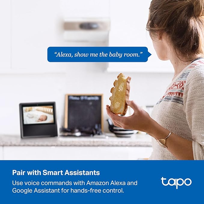 Tapo 4K Indoor Pan/Tilt Wired Security Camera - Works as a Baby Monitor, Person/Pet Detection, Facial Recognition, 360° AI Motion Tracking, Subscription-Free Local Storage or Optional Cloud, C260
