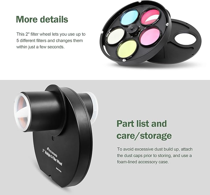 Astromania Telescope Filter Wheel Holder, Filter Wheel Drawer Compatible