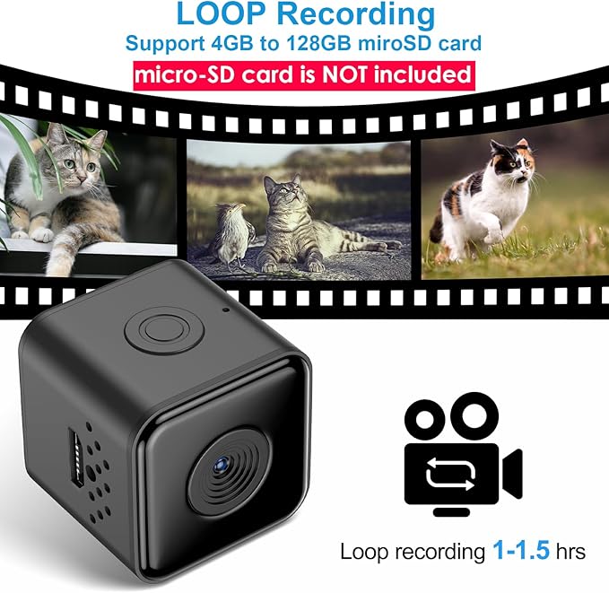 KinetCam Cat Camera Collar,No APP No WiFi Needed Cordless Cat Collar Camera with Video Record, M-Size Collar for Dogs/Big Cats,Pet Collar Camera Outdoor,Camera for Cat Collar(NO SD Card Included)