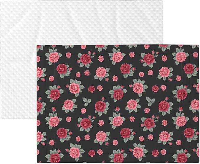 Pet Blanket for Couches and Beds, Rose Seamless Pattern Pink, Reversible Double Sided Plush Design with Soft Bumpy Texture and Smooth Surface, Furniture Protector