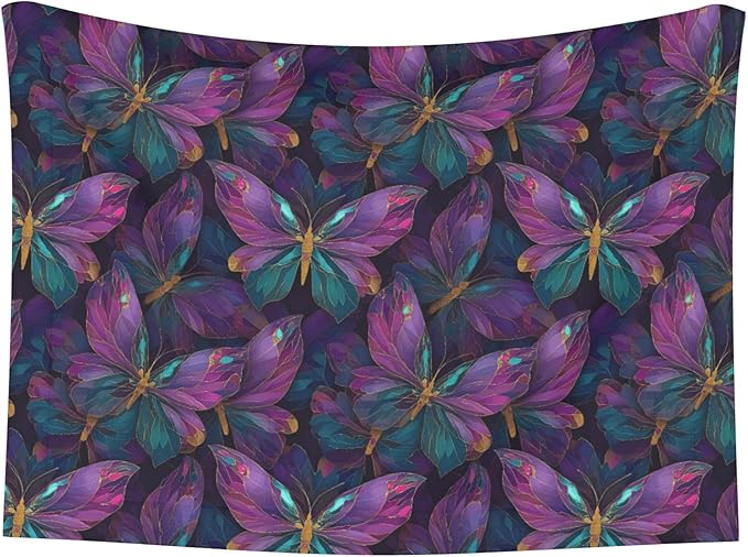 Waterproof Dog Blanket Soft Pet Blanket for Puppy Cat, Fleece Cat Throw Blankets for Furniture Bed Couch Sofa Reversible - Purple Butterfly 1