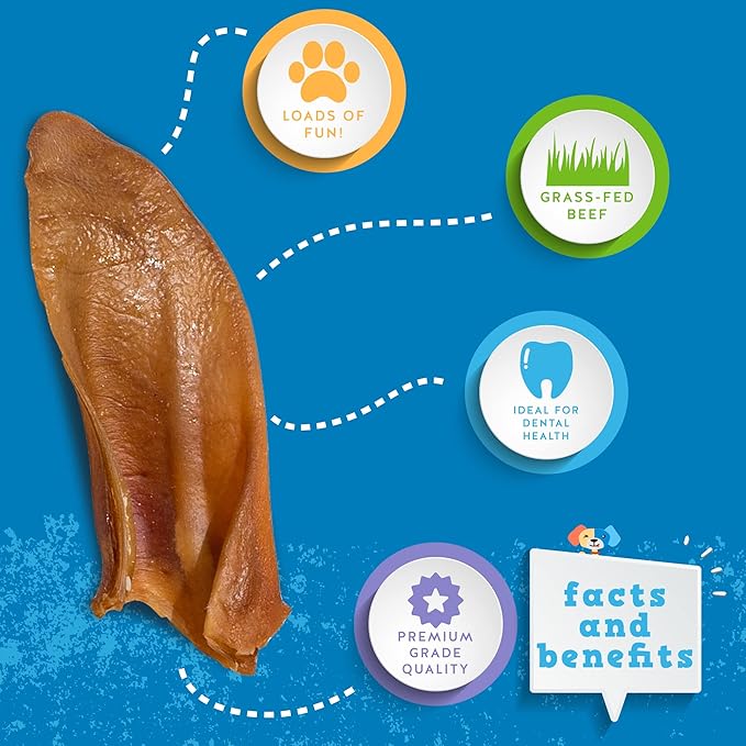 Jack&Pup Half Pig Ears for Dogs (30 Pack) - All Natural Single Ingredient Pigs Ears Halves - Premium Dog Ear Treat - Dog Chew Treats for Large and Small Breeds