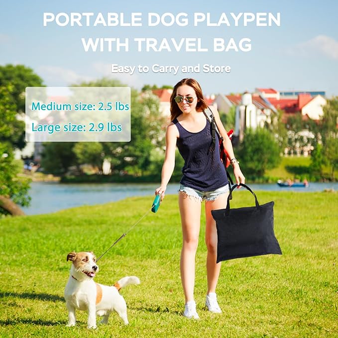 Portable Foldable Pet Playpen Collapsible Crates Kennel Playpen for Dog cat and Rabbit &Travel playpen Outdoor or Indoor (Medium（31.5" L x 23.6" W x 21.7" H）, Brown)