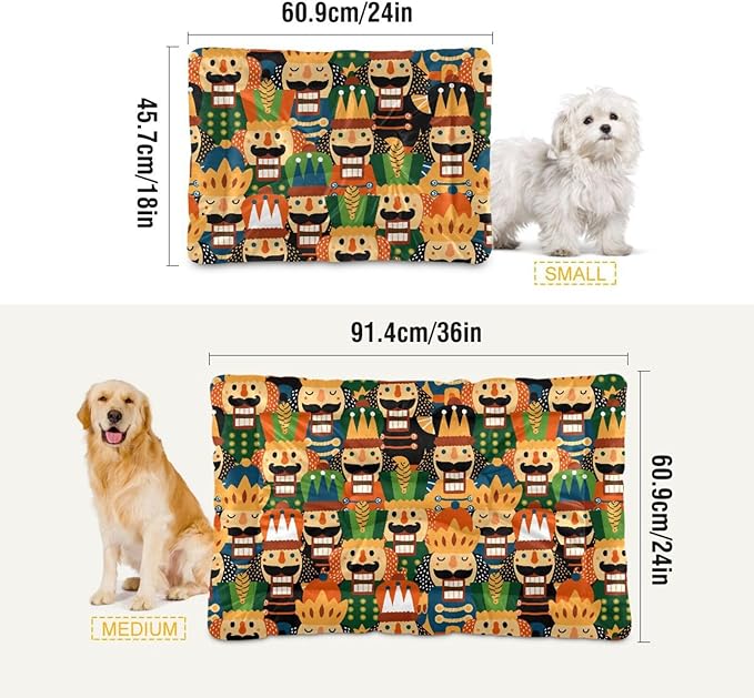 Christmas Nutcracker Pet Bed Cute Dog Bed Mat Absorbing Non Slip Pad Pet Sleeping Mat for Small, Medium, and Large Dogs Puppy Cat 24 in x 18 in