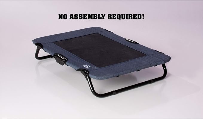 Pet Gear Lifestyle Pet Cot Elevated Bed, No Assembly Required, Premium Tear Resistant Cooling Mesh, Indoor & Outdoor, Lightweight & Portable, 30 Inch, NEW Lake Blue