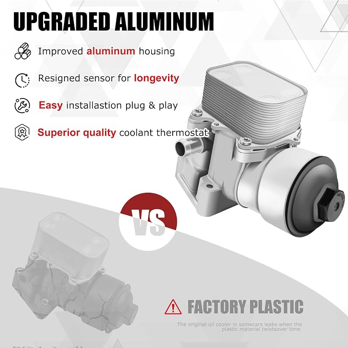 Upgraded Aluminum Oil Filter Housing Assembly Fit