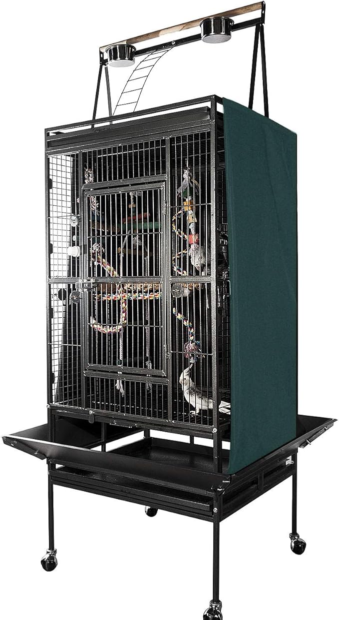Colorday Good Night Bird Cage Cover for Large Bird Cage with Play Top (Patented), Green 68"
