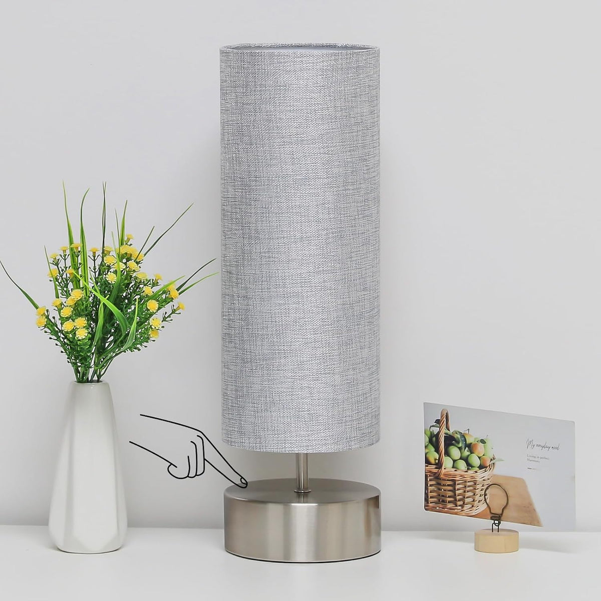 Bedside Touch Lamp, 3 Way Touch Control Table Lamp, Modern Nightstand Lamp