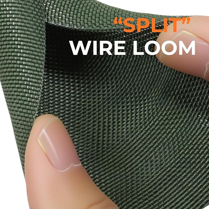 5/8 inch Split Braided Cable Management Sleeve for USB Cable Power Cord Audio Video Cable, Wire Loom Cord Protector from Cat Dog Chewing (Dark Green, 10FT)