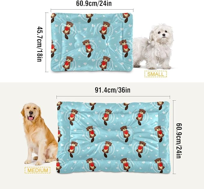 Cute Beaver Pet Bed Cute Dog Bed Mat Absorbing Non Slip Pad Pet Sleeping Mat for Small, Medium, and Large Dogs Puppy Cat 24 in x 18 in