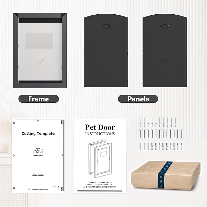 RESCUMASCER Smoky Gray Extra Large Dog Doors for Large Dogs with Double Magnetic Flaps, Durable Aluminum Frame Doggie Doors for Medium, Large, and X-Large Dogs, REXAL32-2S-2S